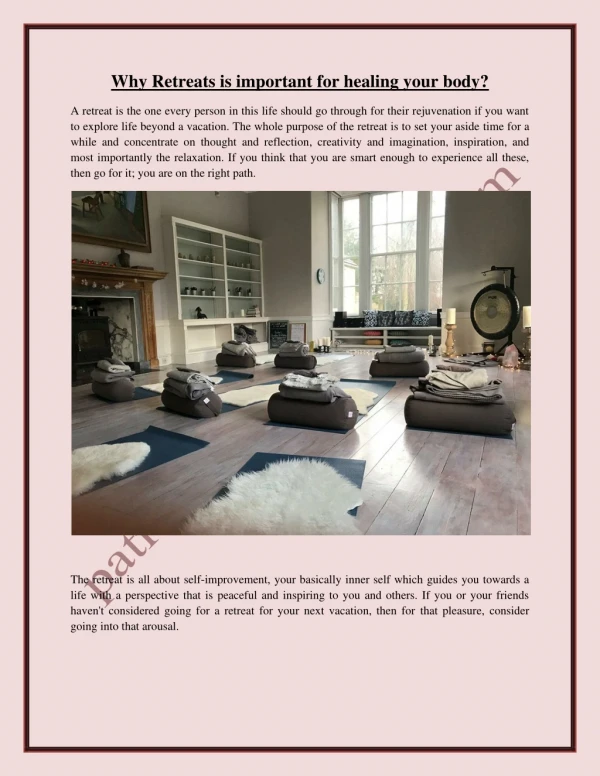 why retreats is important for healing your body