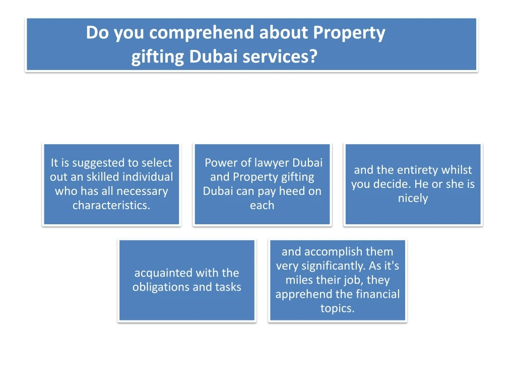 do you comprehend about property gifting dubai