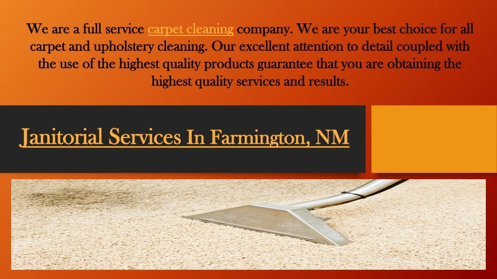 we are a full service carpet cleaning company
