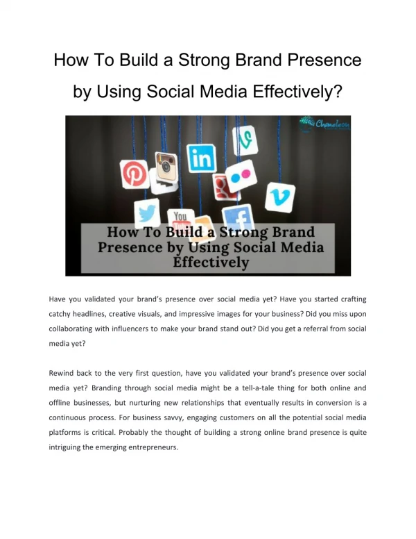 how to build a strong brand presence