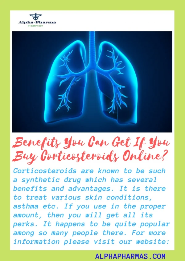 Benefits You Can Get If You Buy Corticosteroids Online?