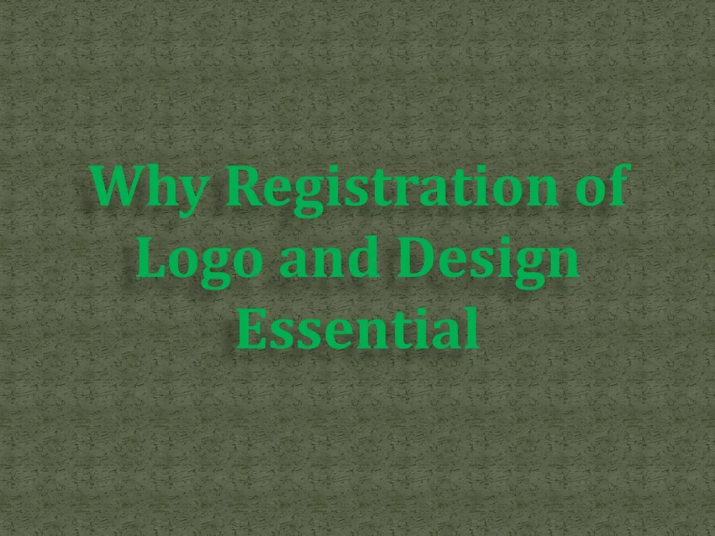 why registration of logo and design essential