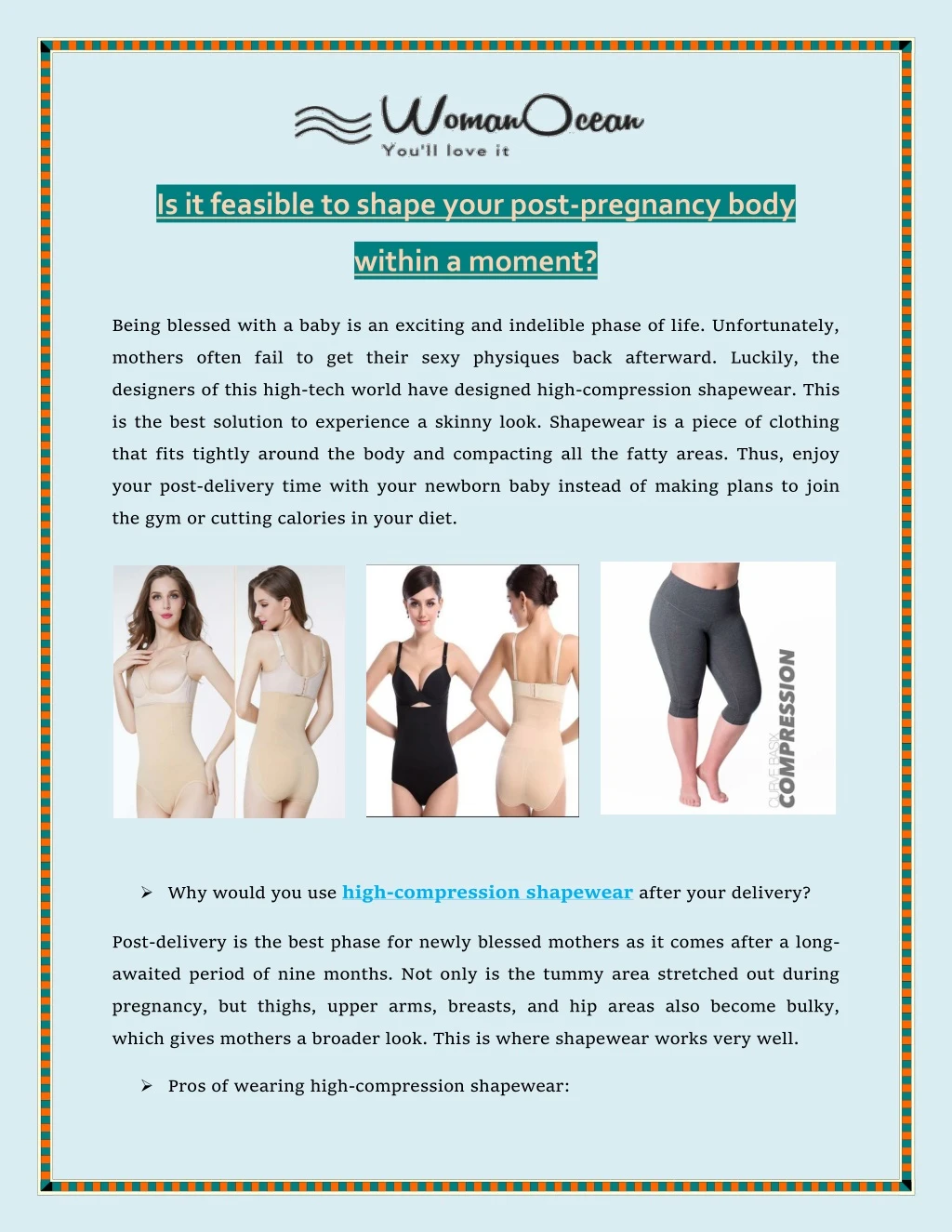 is it feasible to shape your post pregnancy body