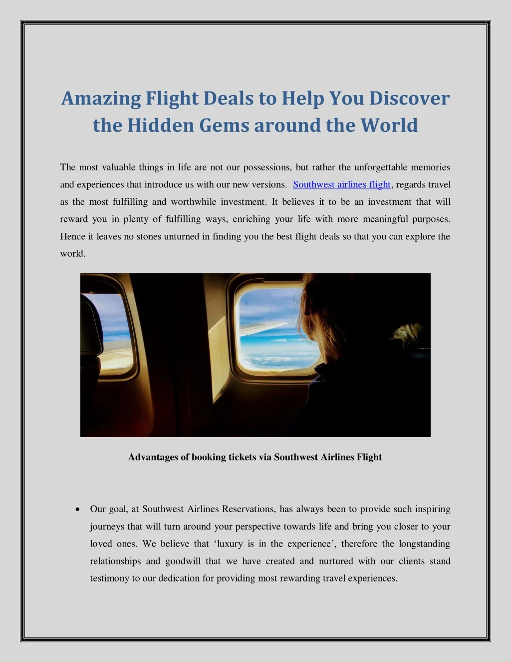 amazing flight deals to help you discover