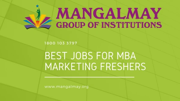 Best Jobs for MBA Marketing Freshers