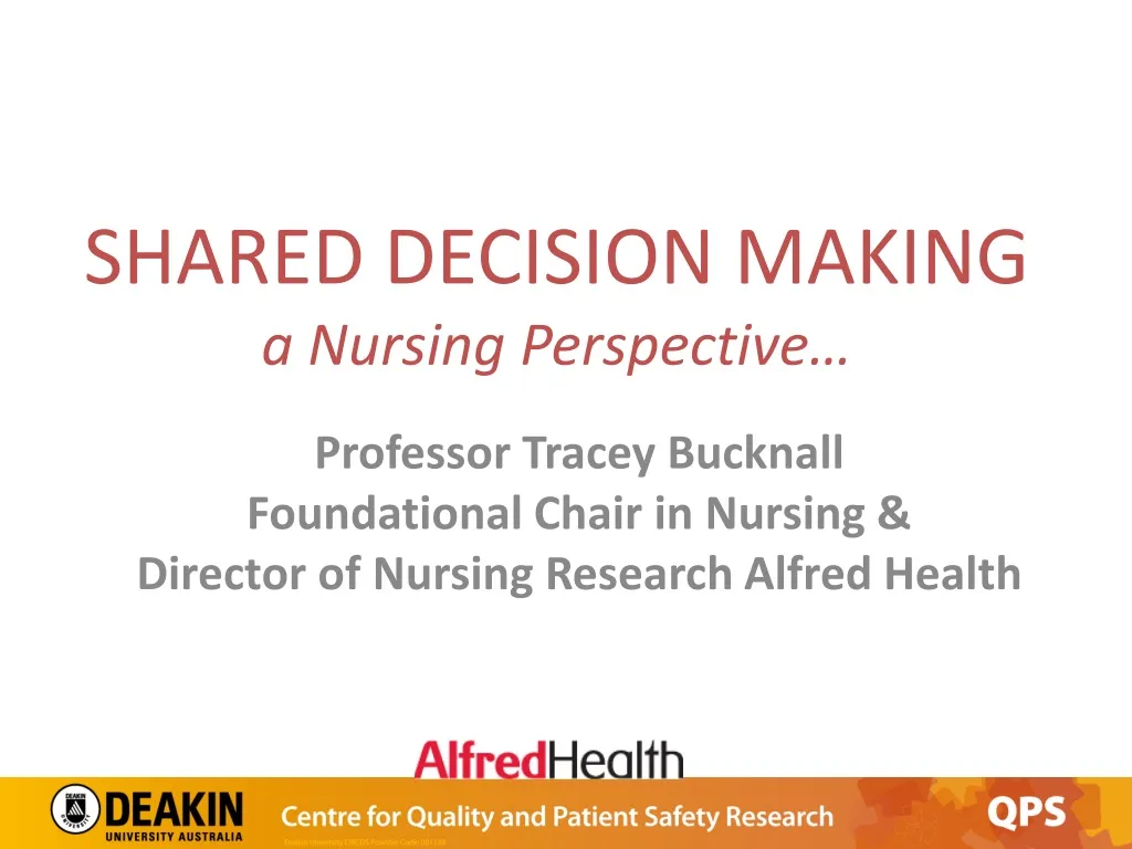 shared decision making a nursing perspective
