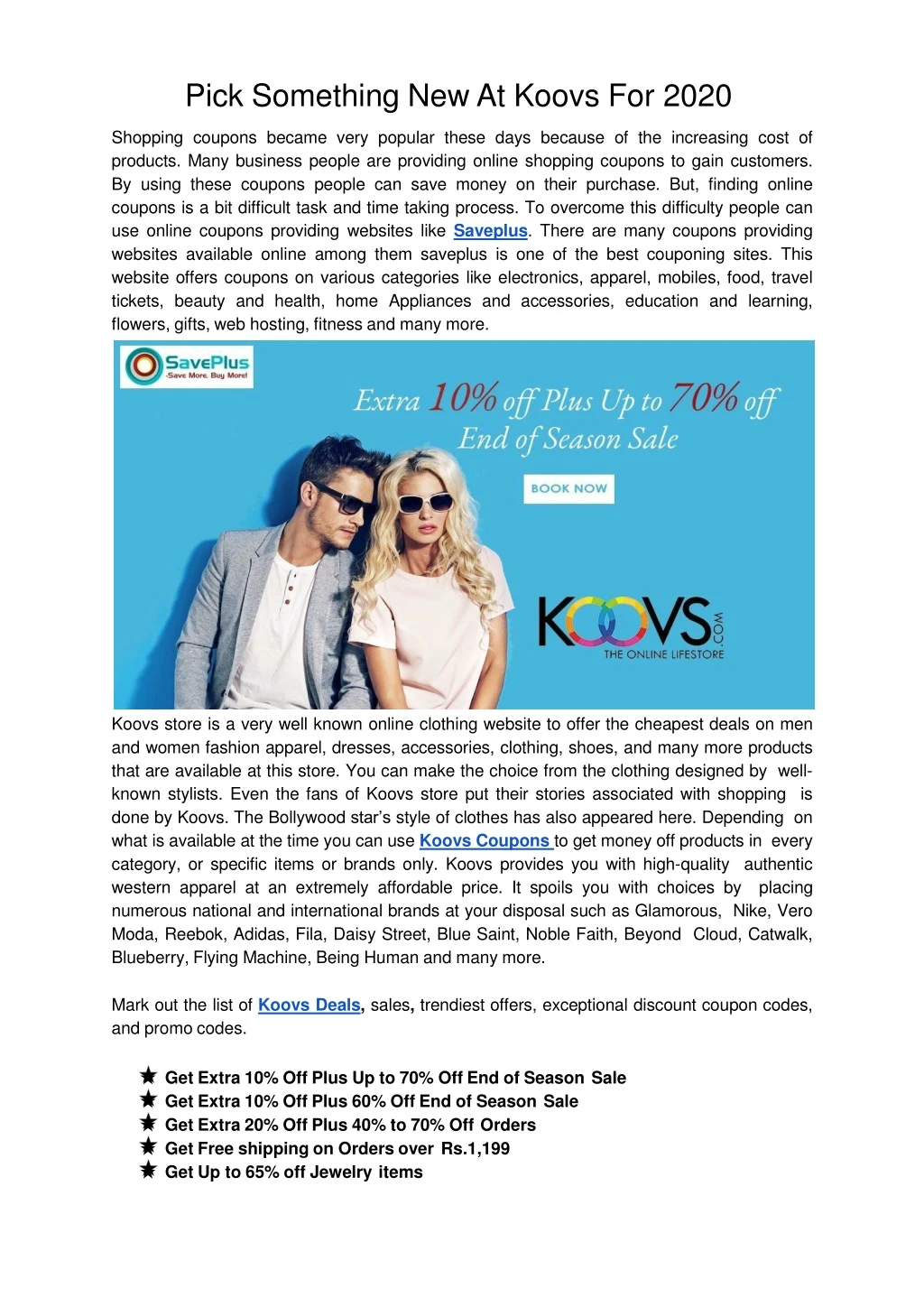 pick something new at koovs for 2020 shopping