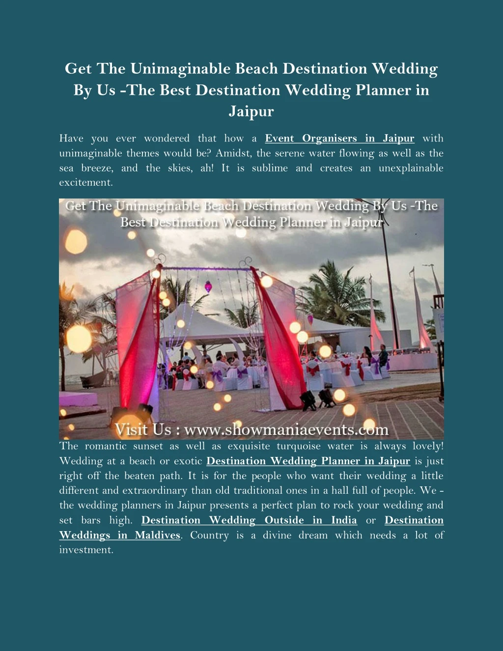 get the unimaginable beach destination wedding
