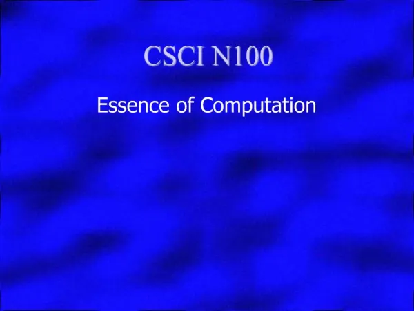 CSCI N100