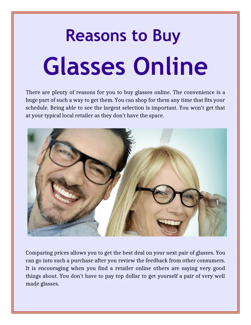 reasons to buy glasses online