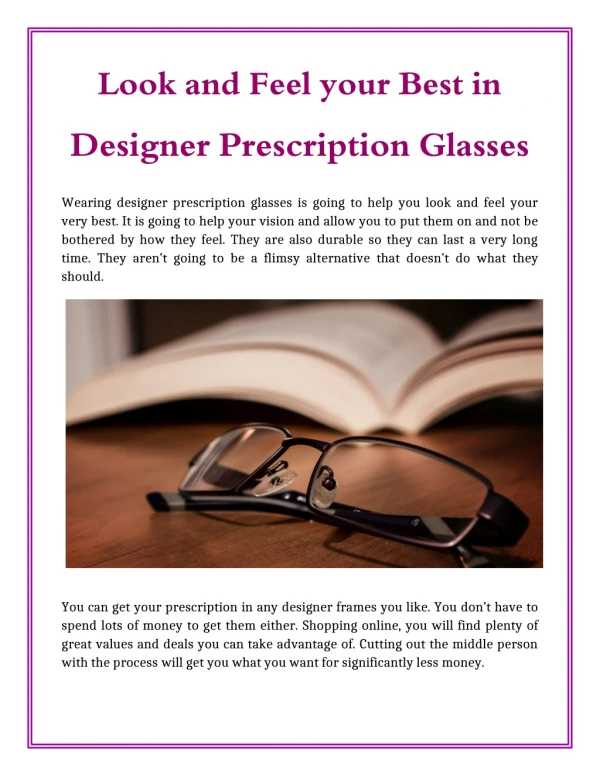 look and feel your best in designer prescription