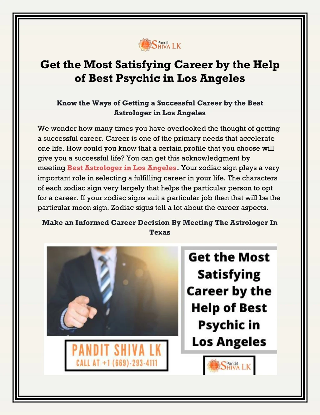 get the most satisfying career by the help