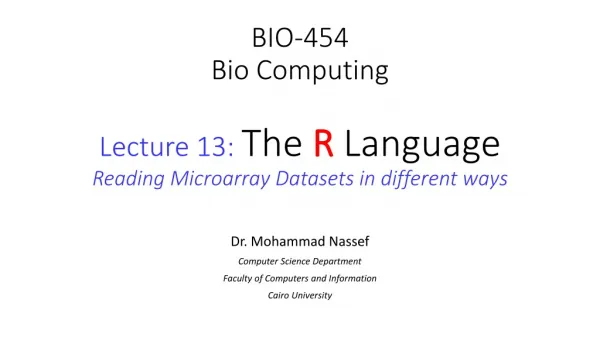 BIO-454 Bio Computing