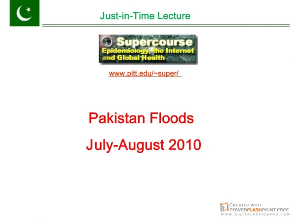 Pakistan Floods July-August 2010