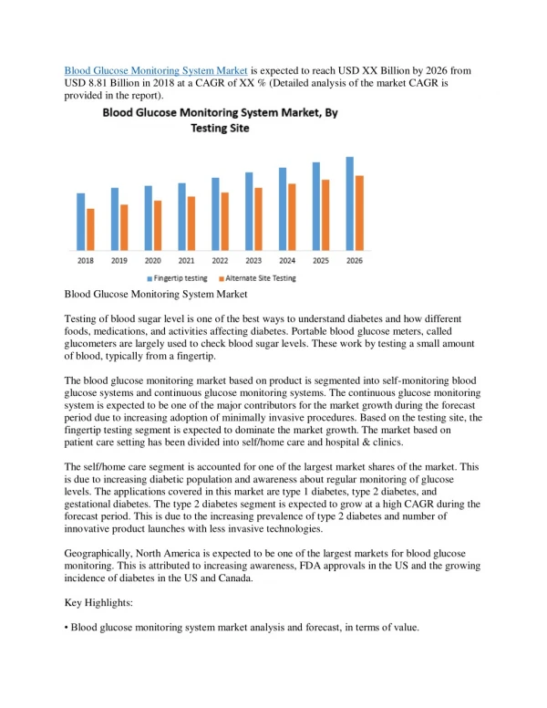 blood glucose monitoring system market