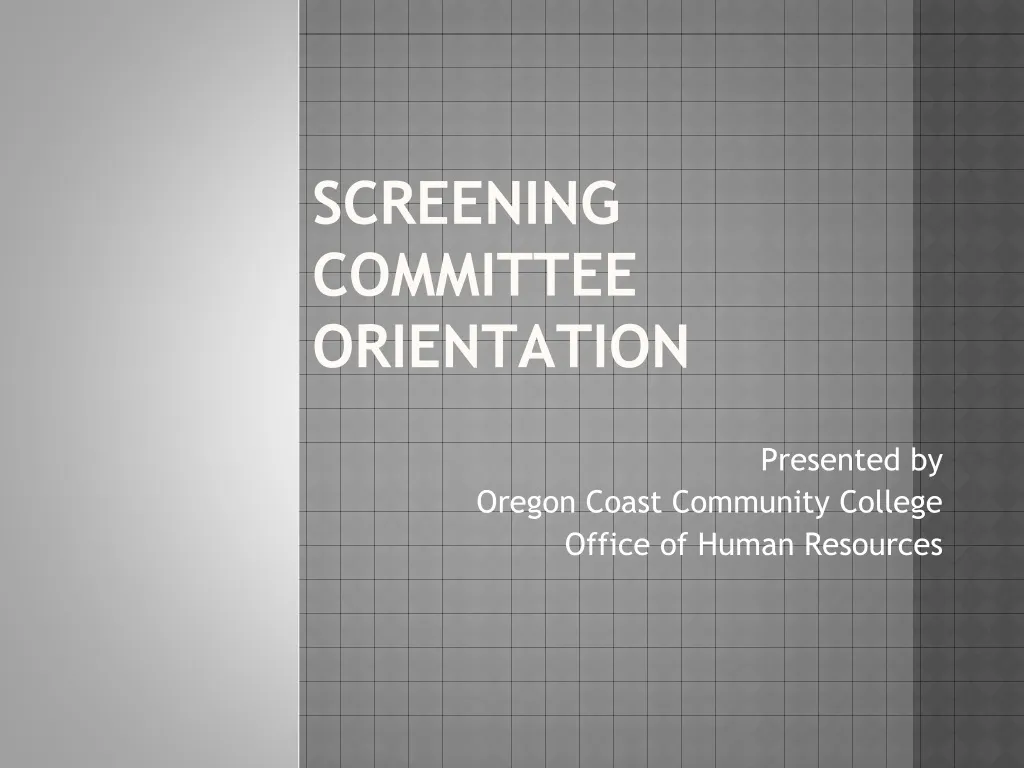 screening committee orientation