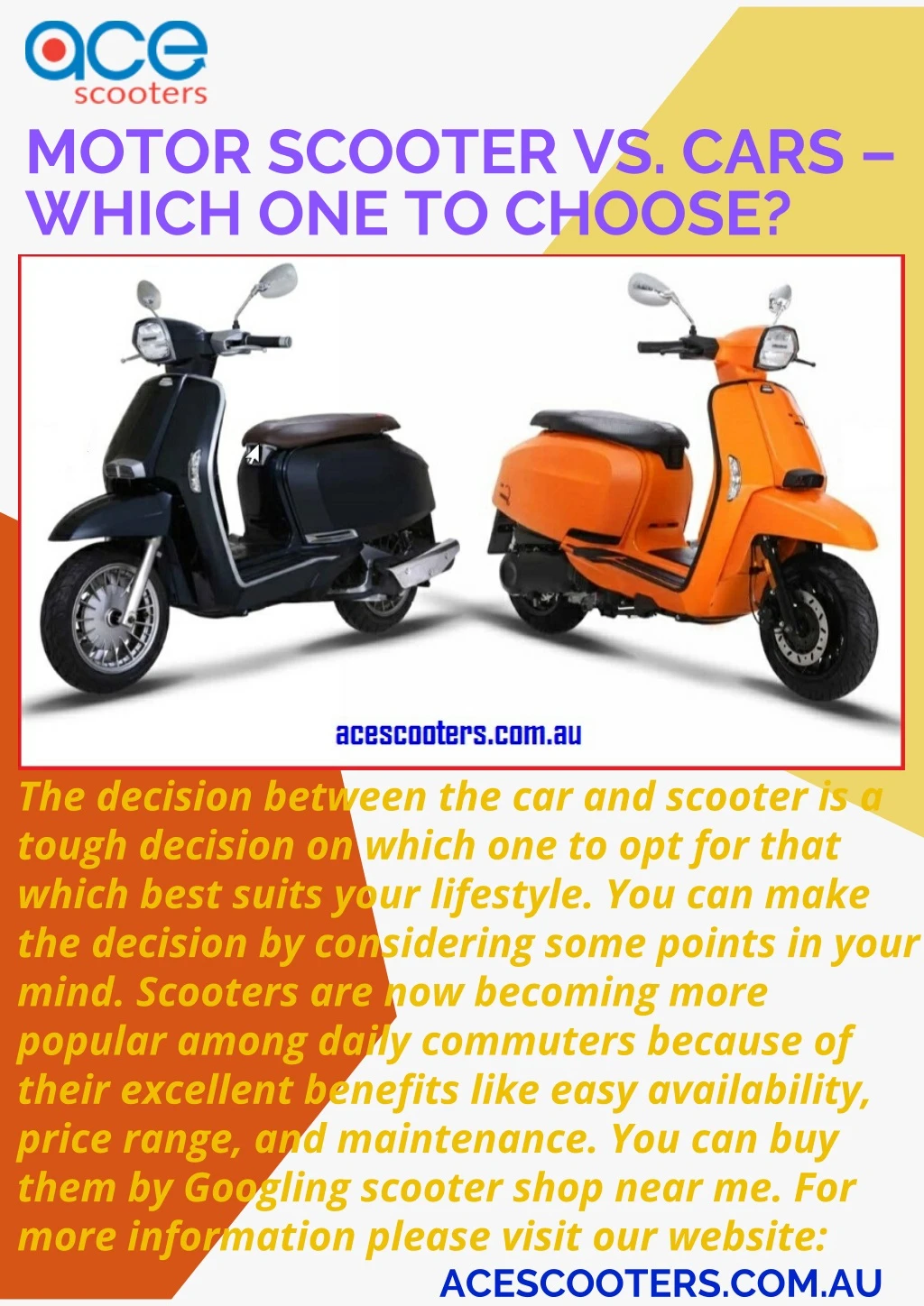 motor scooter vs cars which one to choose