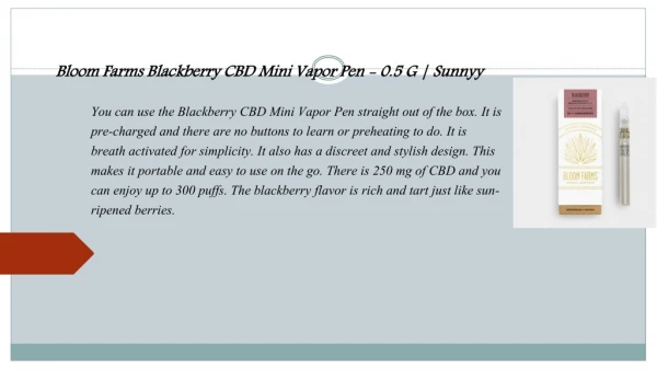 Blackberry CBD Mini Vapor Pen Online