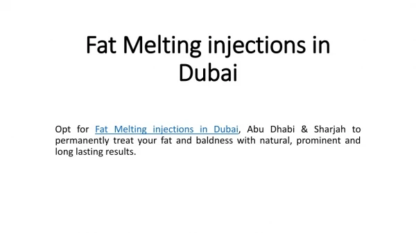 Fat Melting injections in Dubai