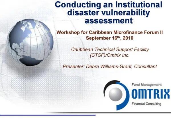 Conducting an Institutional disaster vulnerability assessment