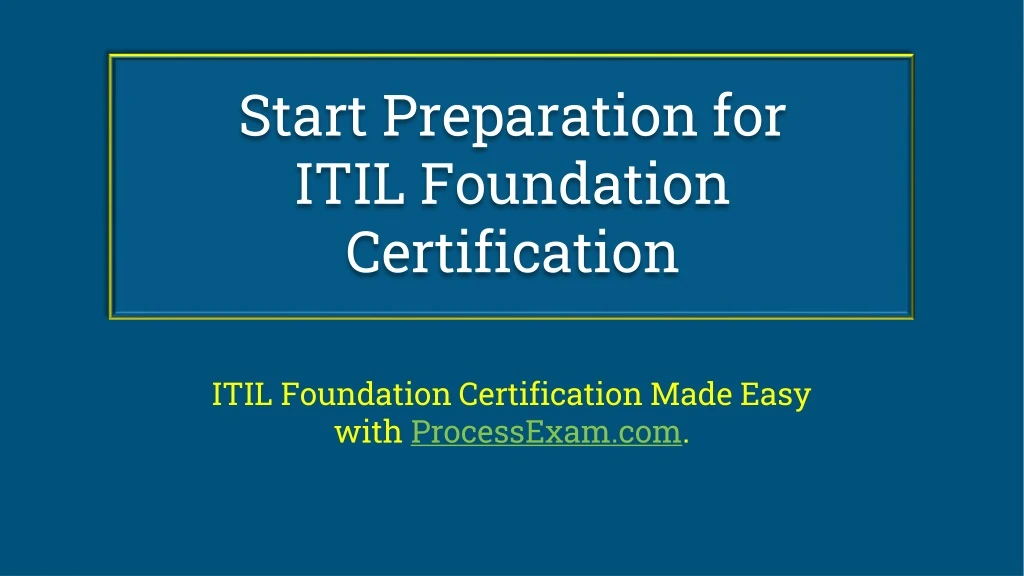 start preparation for itil foundation