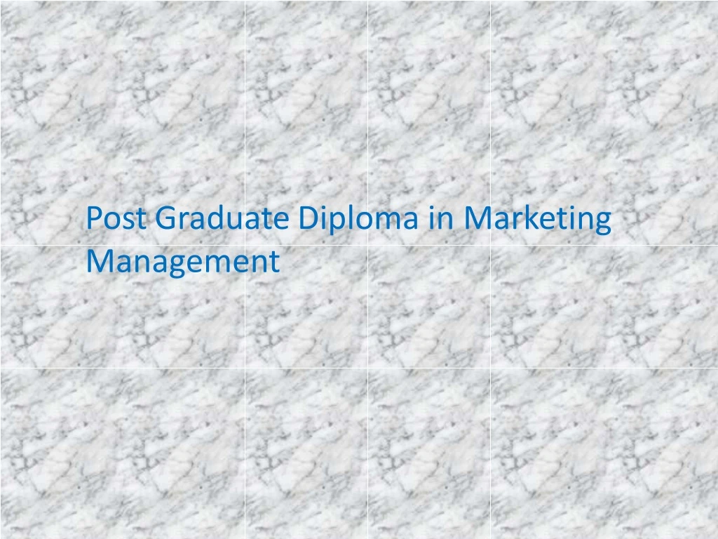 post graduate diploma in marketing management