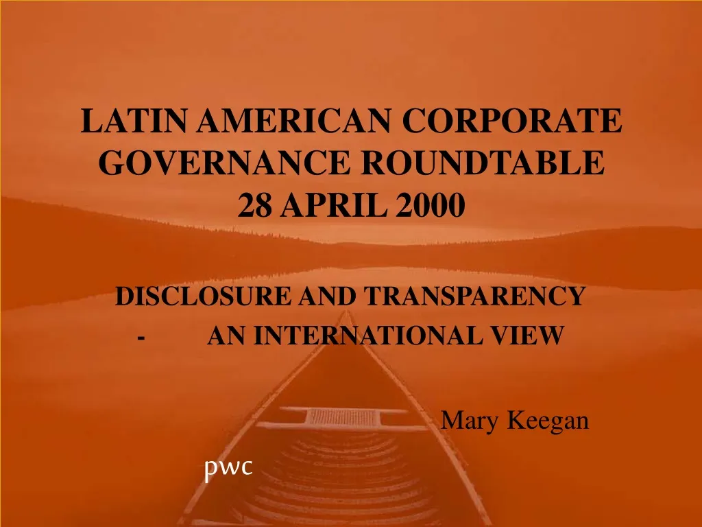 latin american corporate governance roundtable 28 april 2000
