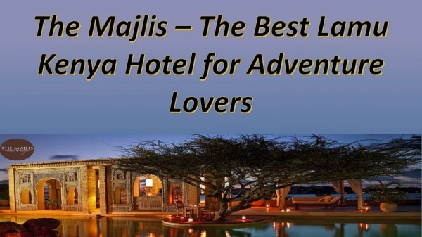 The Majlis – The Best Lamu Kenya Hotel for Adventure Lovers
