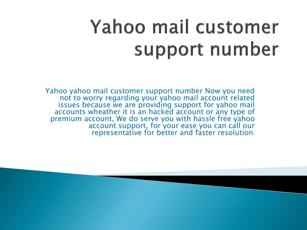 yahoo mail customer support number