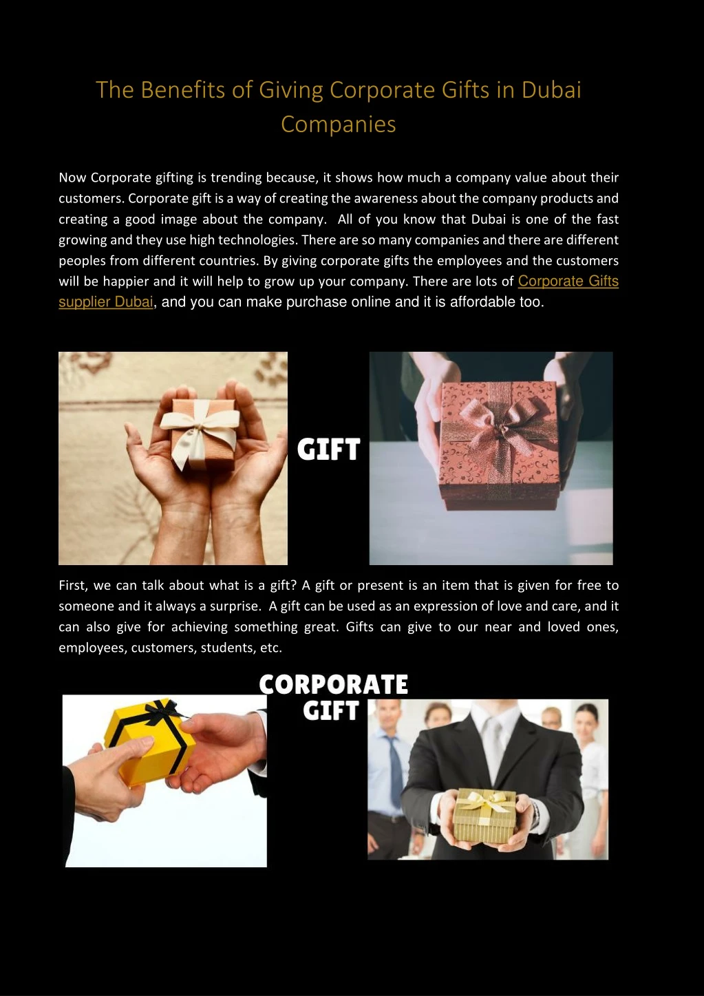 the benefits of giving corporate gifts in dubai