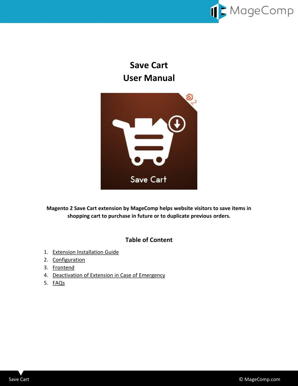 save cart user manual