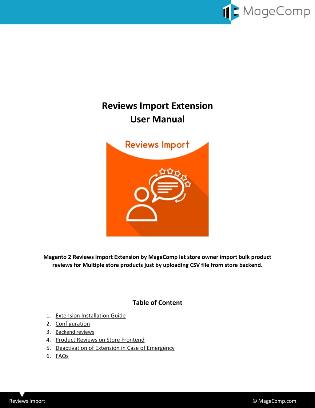 reviews import extension user manual