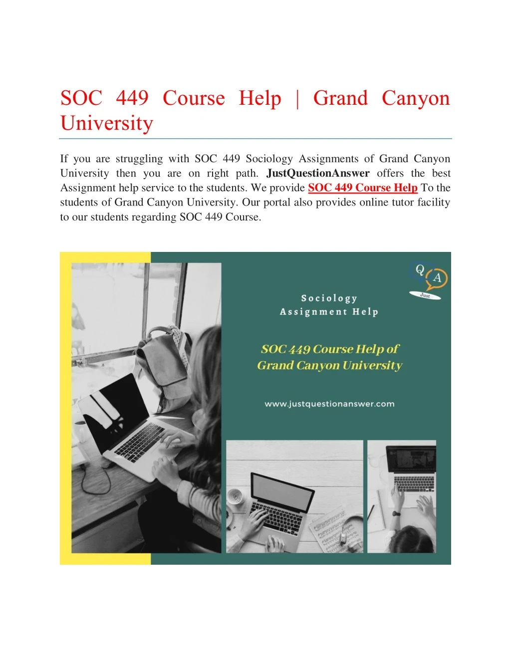 soc 449 course help grand canyon university