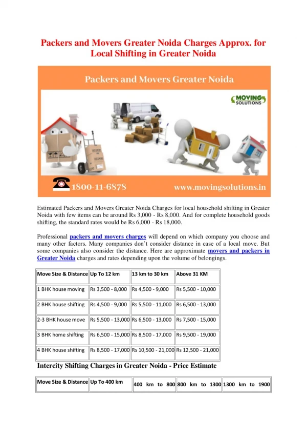 packers and movers greater noida charges approx