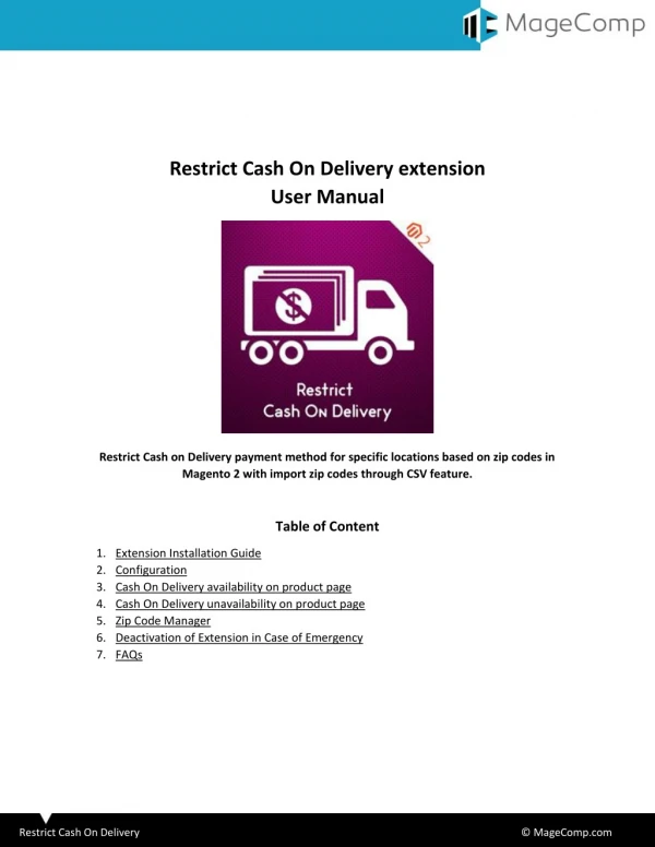 restrict cash on delivery extension user manual