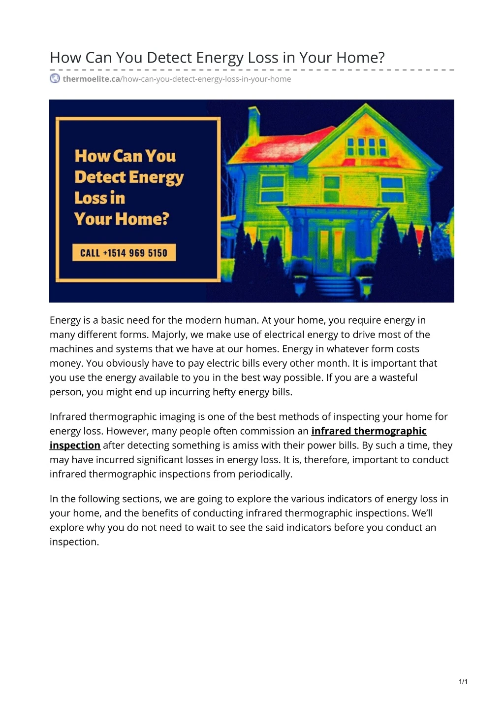 how can you detect energy loss in your home