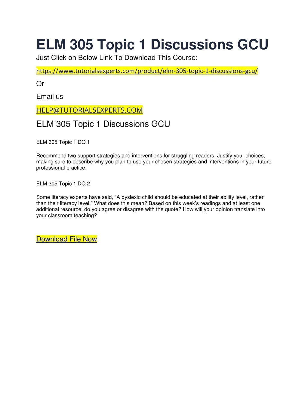 elm 305 topic 1 discussions gcu just click