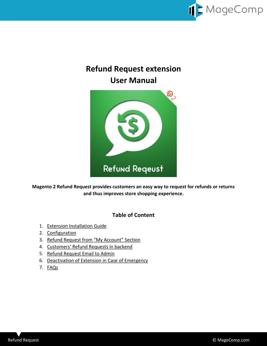 refund request extension user manual