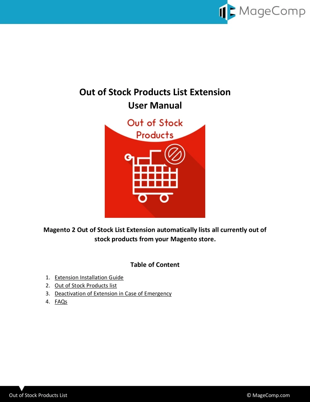 out of stock products list extension user manual