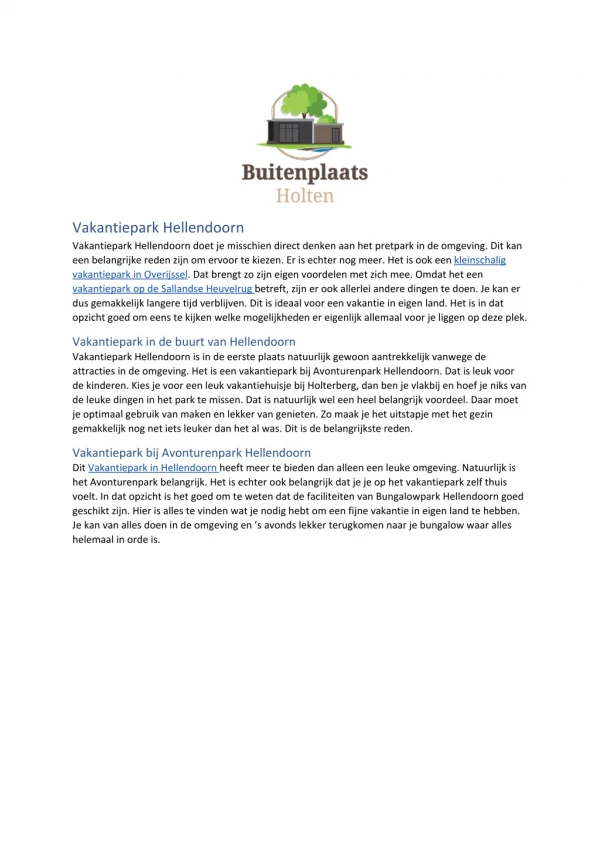 vakantiepark hellendoorn vakantiepark hellendoorn