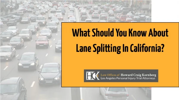 what should you know about lane splitting
