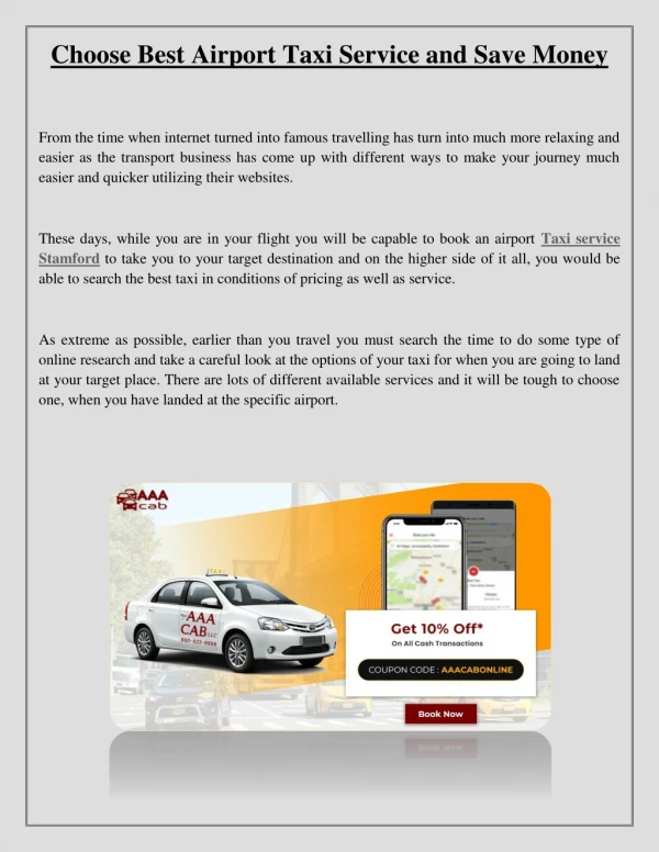 choose best airport taxi service and save money