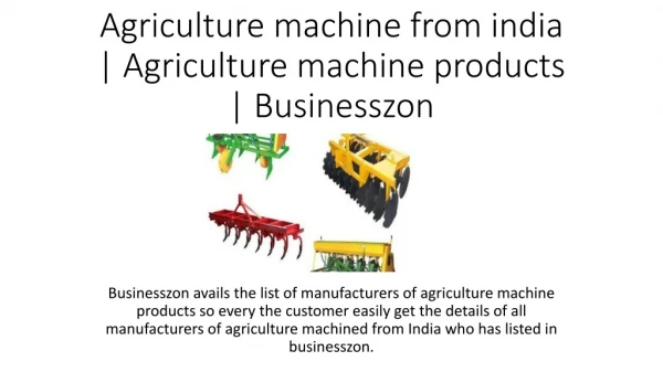Agricultural machine buy online | Agriculture machine online shopping | BusinessZon
