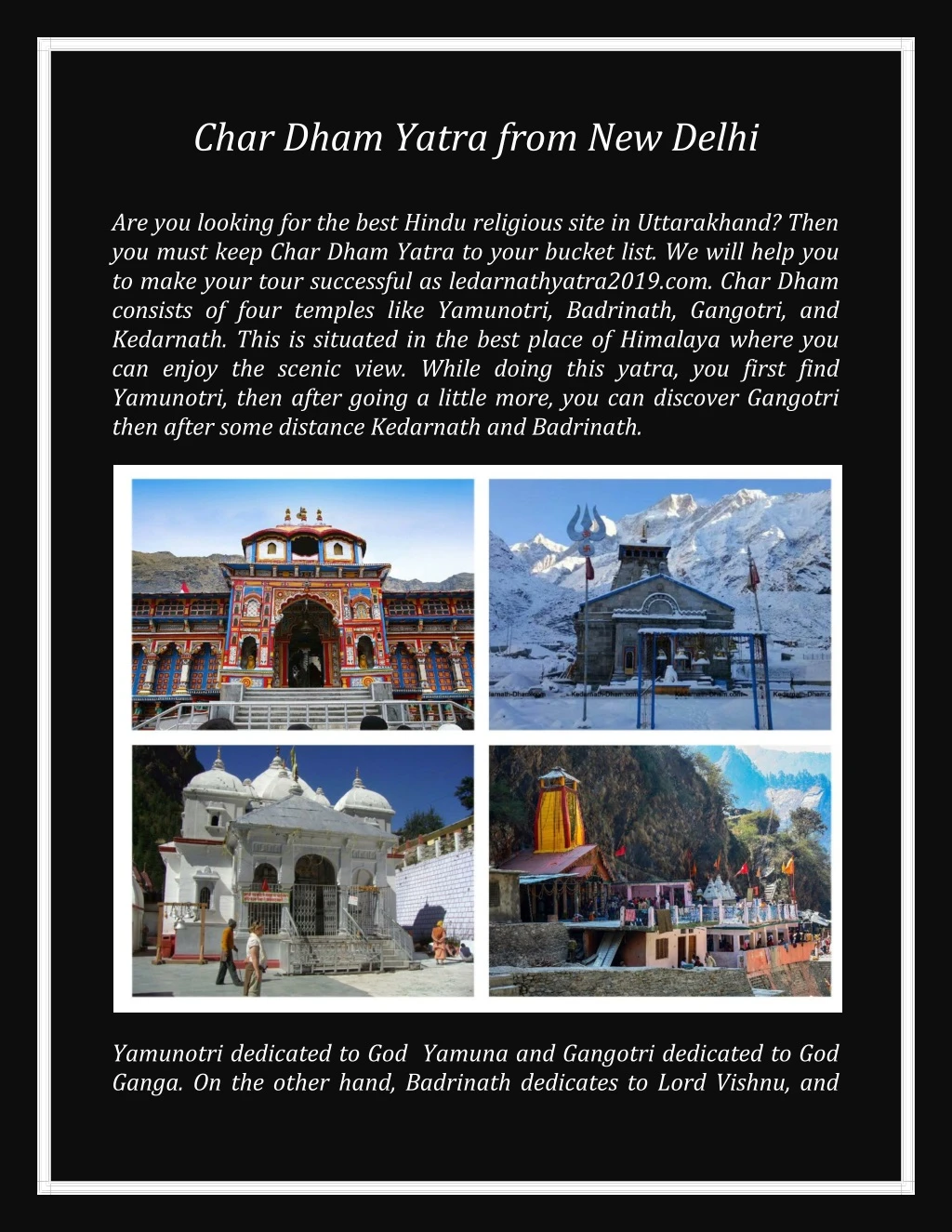 char dham yatra from new delhi are you looking
