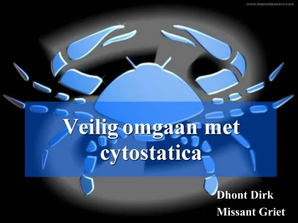 Veilig omgaan met cytostatica