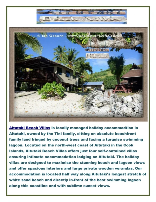 Affordable Villa in Cook Island