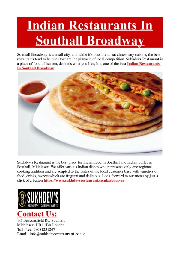 Indian Restaurants In Southall Broadway