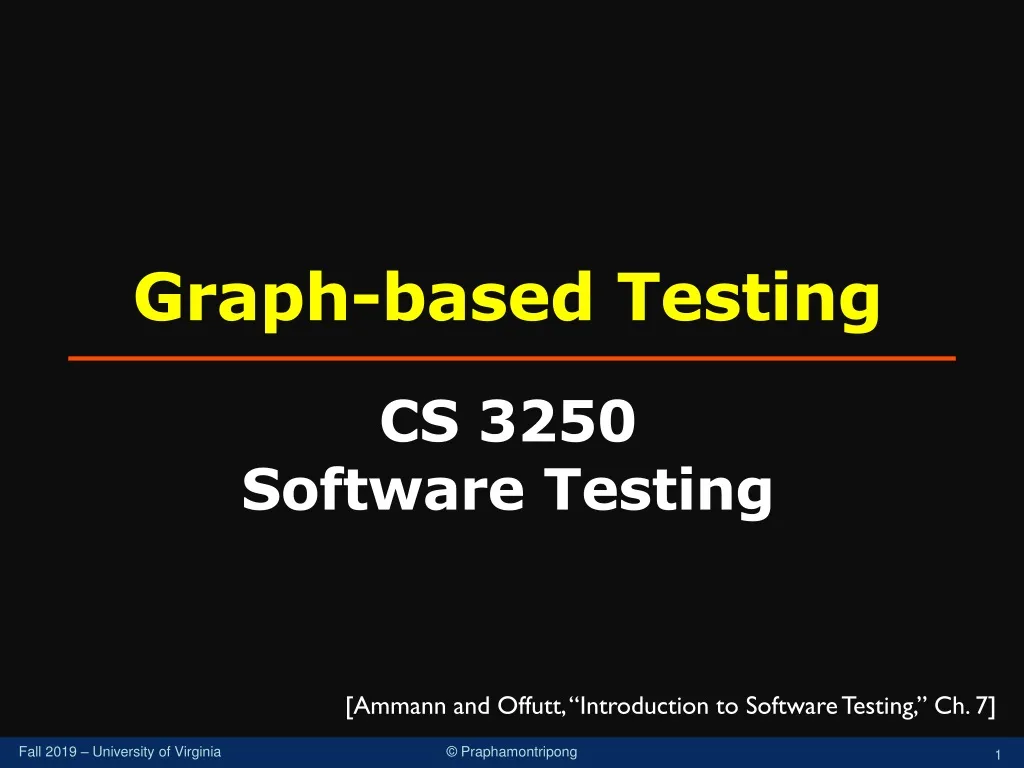 graph based testing cs 3250 software testing