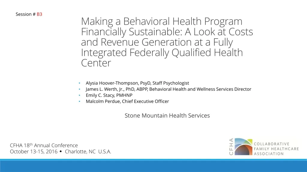 making a behavioral health program financially