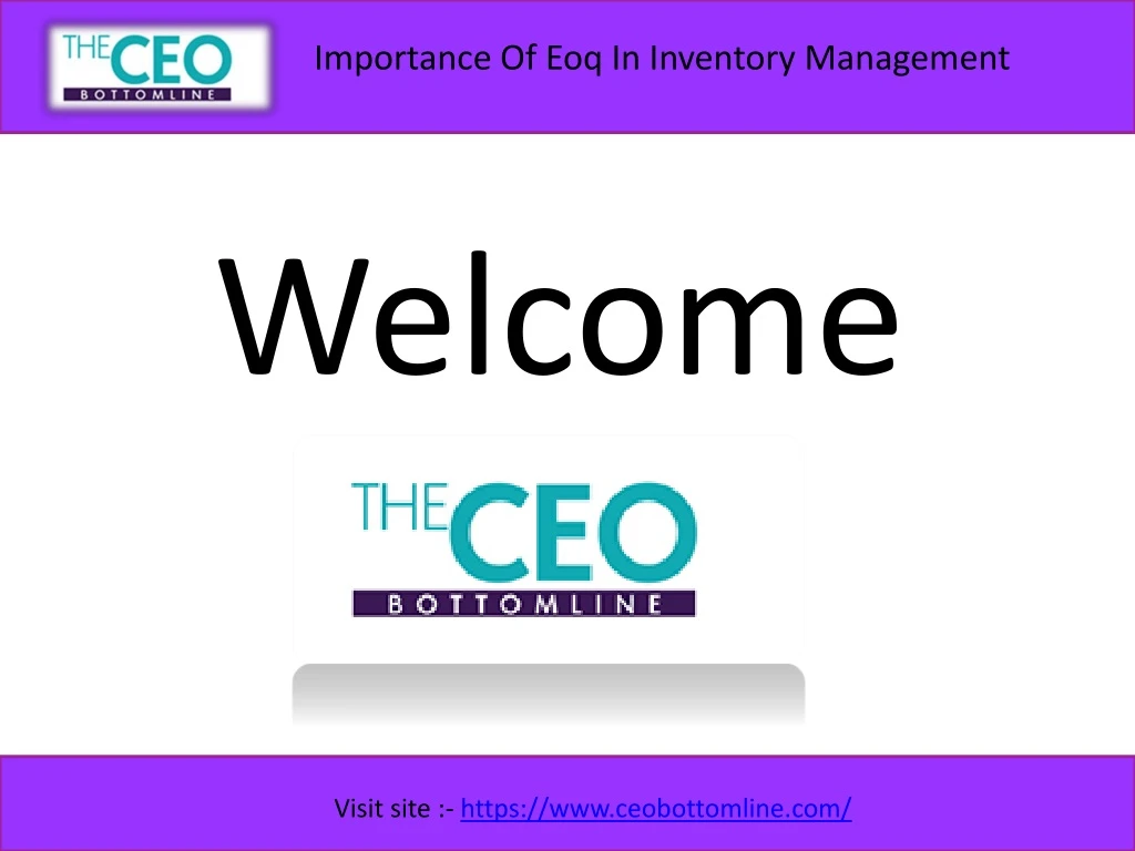 importance of eoq in inventory management